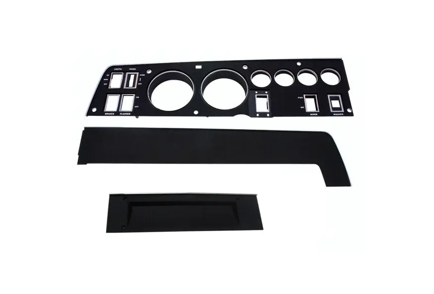 143-Acrdset Mopar 1968 Dodge Charger Rallye Dash Bezel Kit (Radio Delete - With Ac) 1