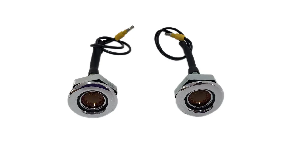 163-Df Mopar 1968 Dodge And Plymouth Front Curved Side Marker Light With Amber Lens Color 1