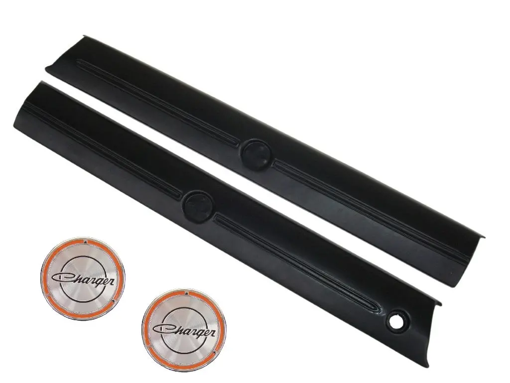 1810-69Fbb Mopar 1969 Charger Upper Door Panels With Emblems 1