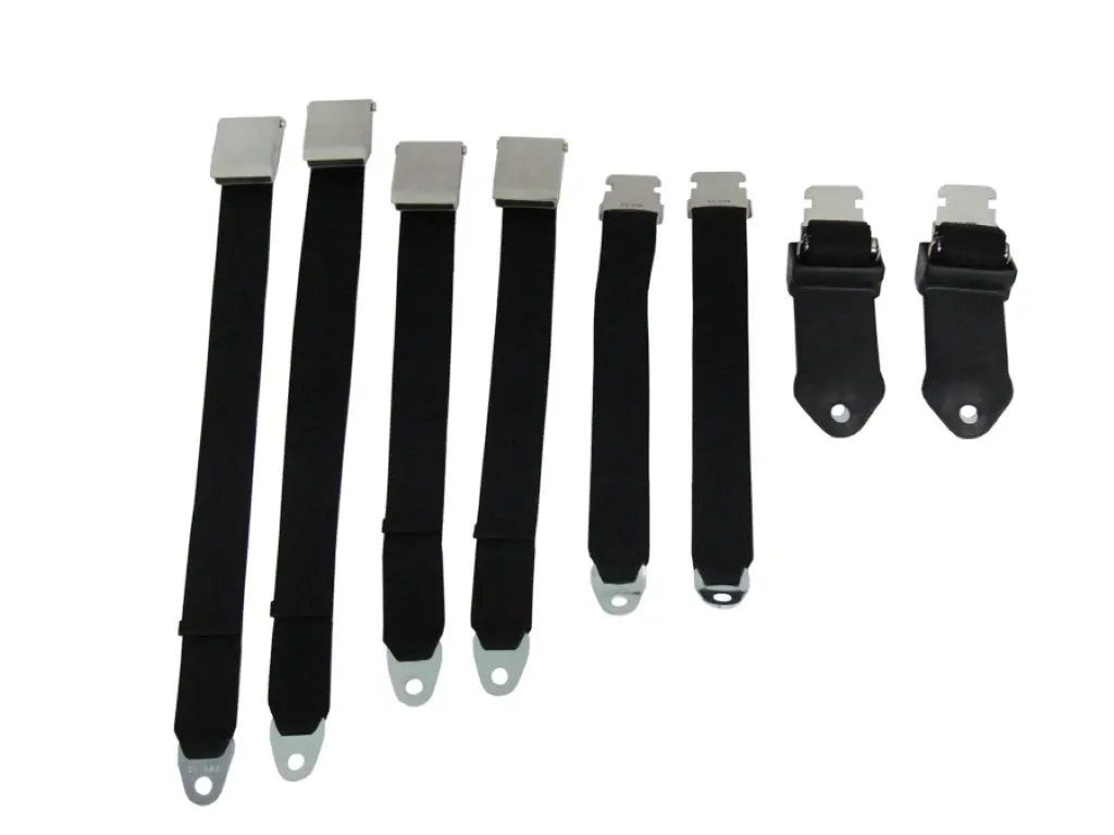 1850-66Buk-100 Mopar 1966-67 B-Body Bucket Seatbelt Set (Black) 1