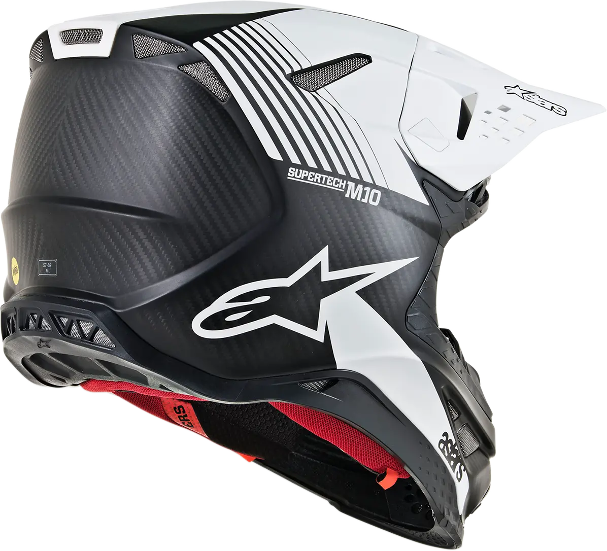 Alpinestars Supertech M10 Helmet - Dyno - Mips - Black/White - Small 8301119-1301-Sm 1