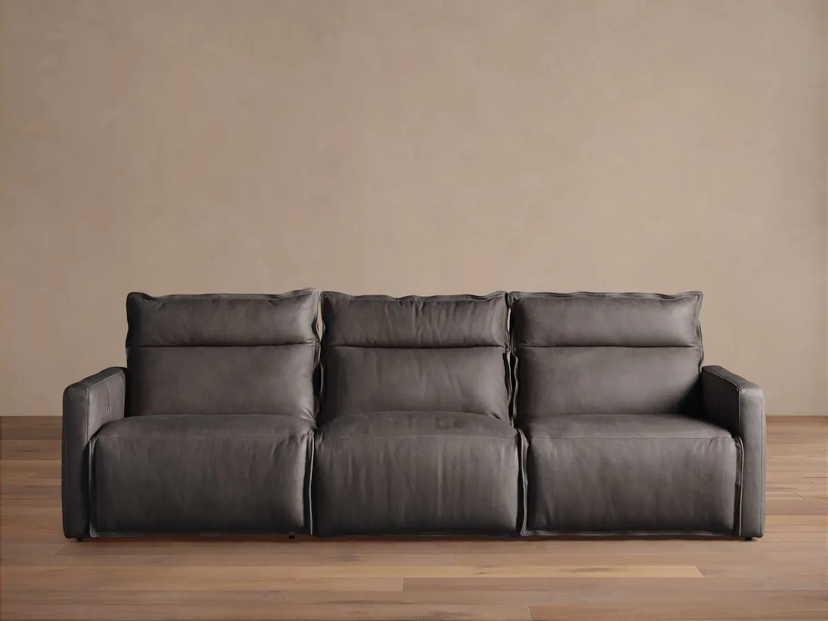 Rowland Leather Three-Piece Motion Modular Sofa 1