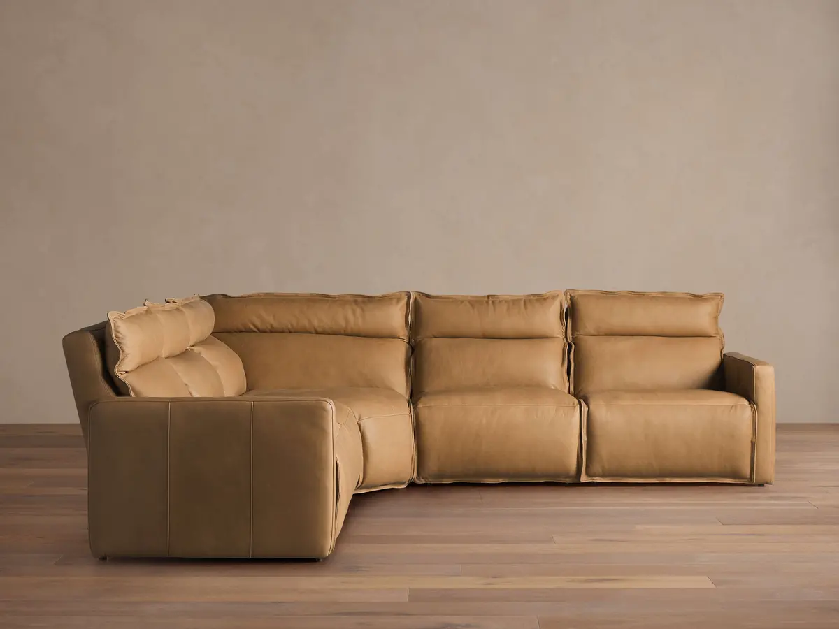 Rowland Leather Five-Piece Motion Corner Sectional 1