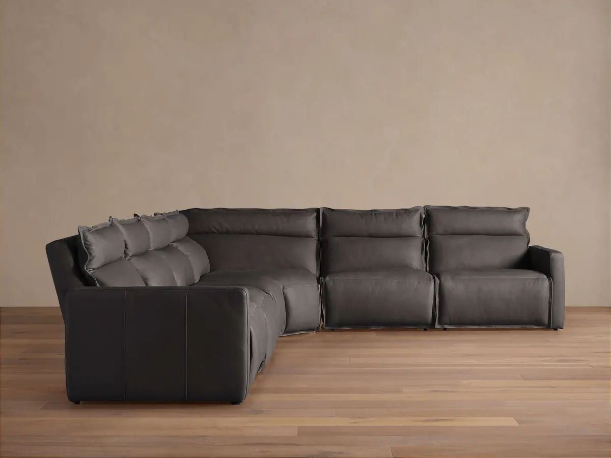 Rowland Leather Six-Piece Motion Sectional 1