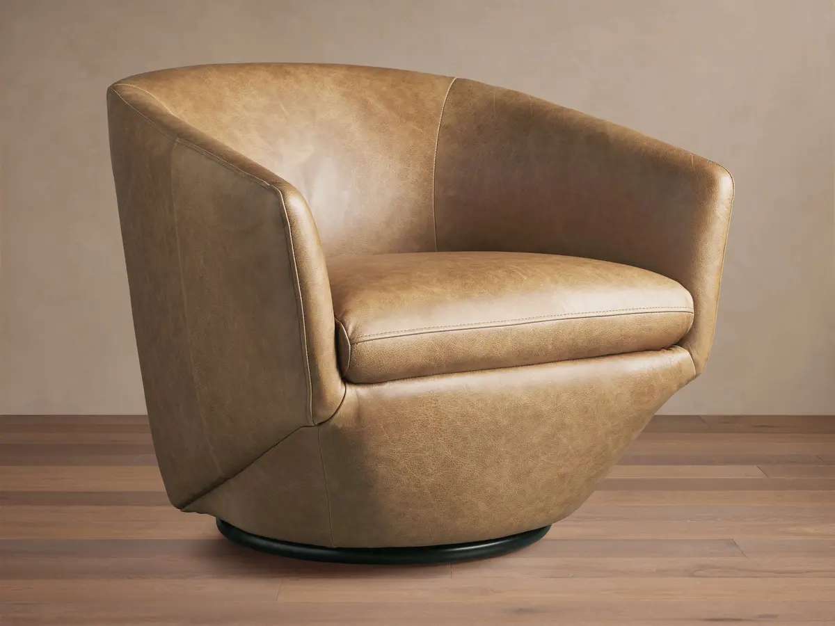 Pelton Leather Swivel Chair 1