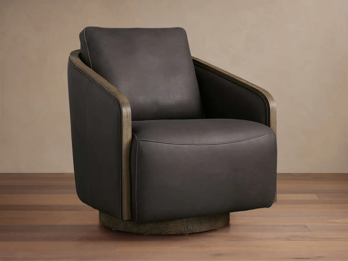 Pomona Leather Swivel Chair 1