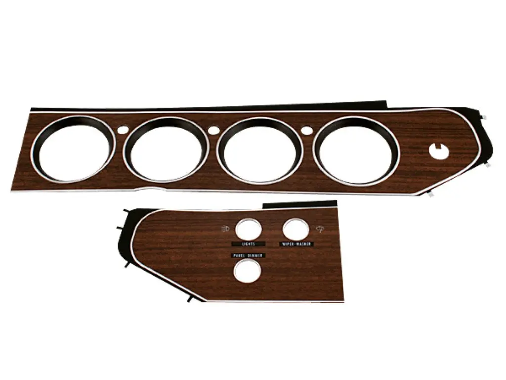 202-23Set Mopar 1972-74 E-Body Rallye Dash Bezel Kit (3 Switch) 1