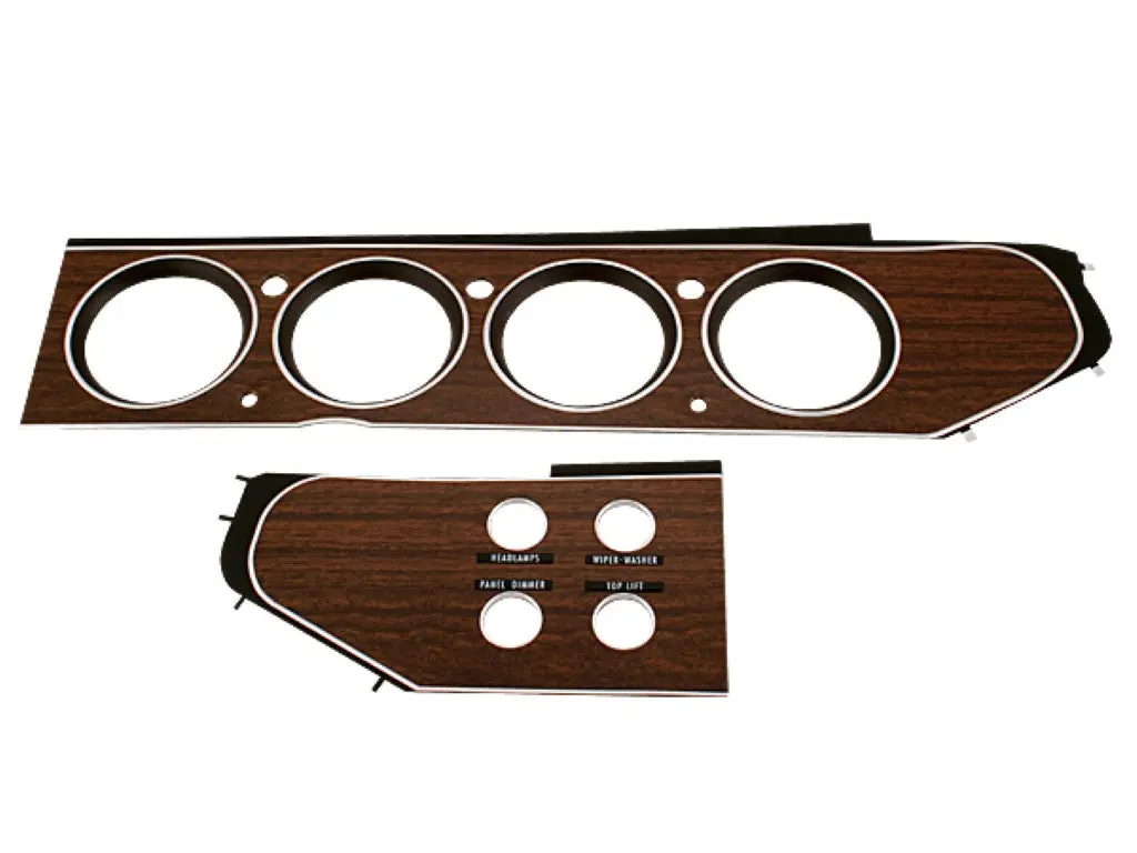 202-Cset Mopar 1970-71 E-Body Convertible Rallye Dash Bezel Kit 1