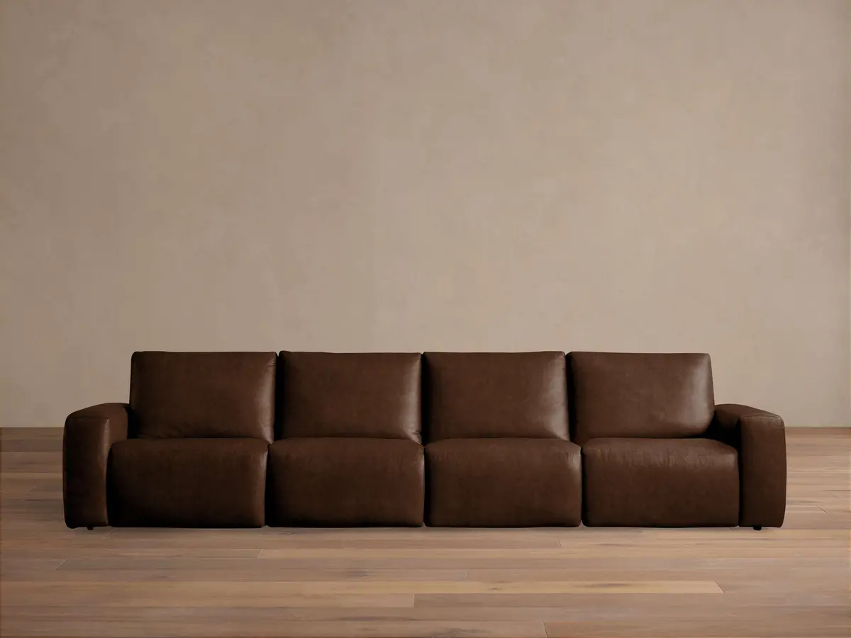 Brennan Leather Four-Piece Motion Sectional 1