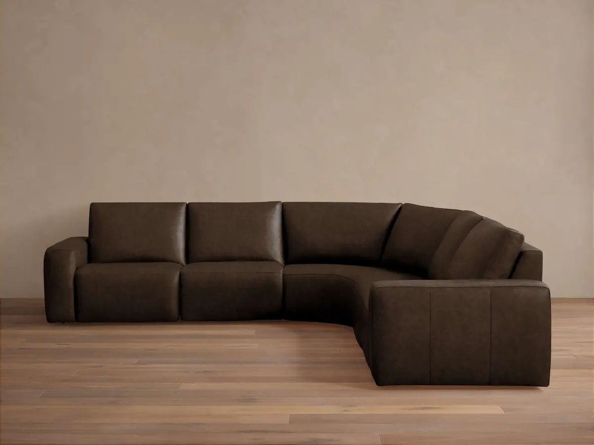 Brennan Leather Five-Piece Motion Corner Sectional 1