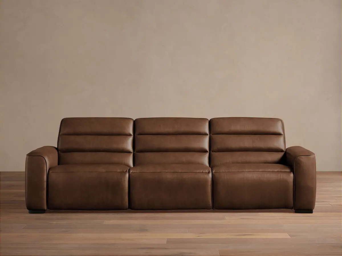 Borough Leather Three-Piece Motion Sofa 1