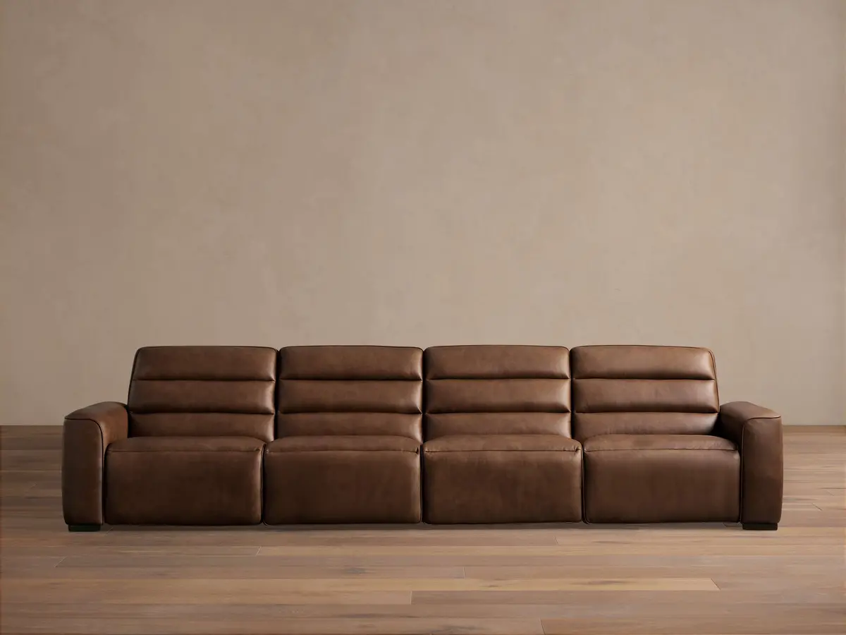 Borough Leather Four-Piece Motion Sectional 1