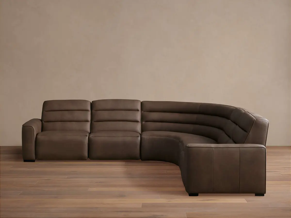 Borough Leather Five-Piece Motion Corner Sectional 1