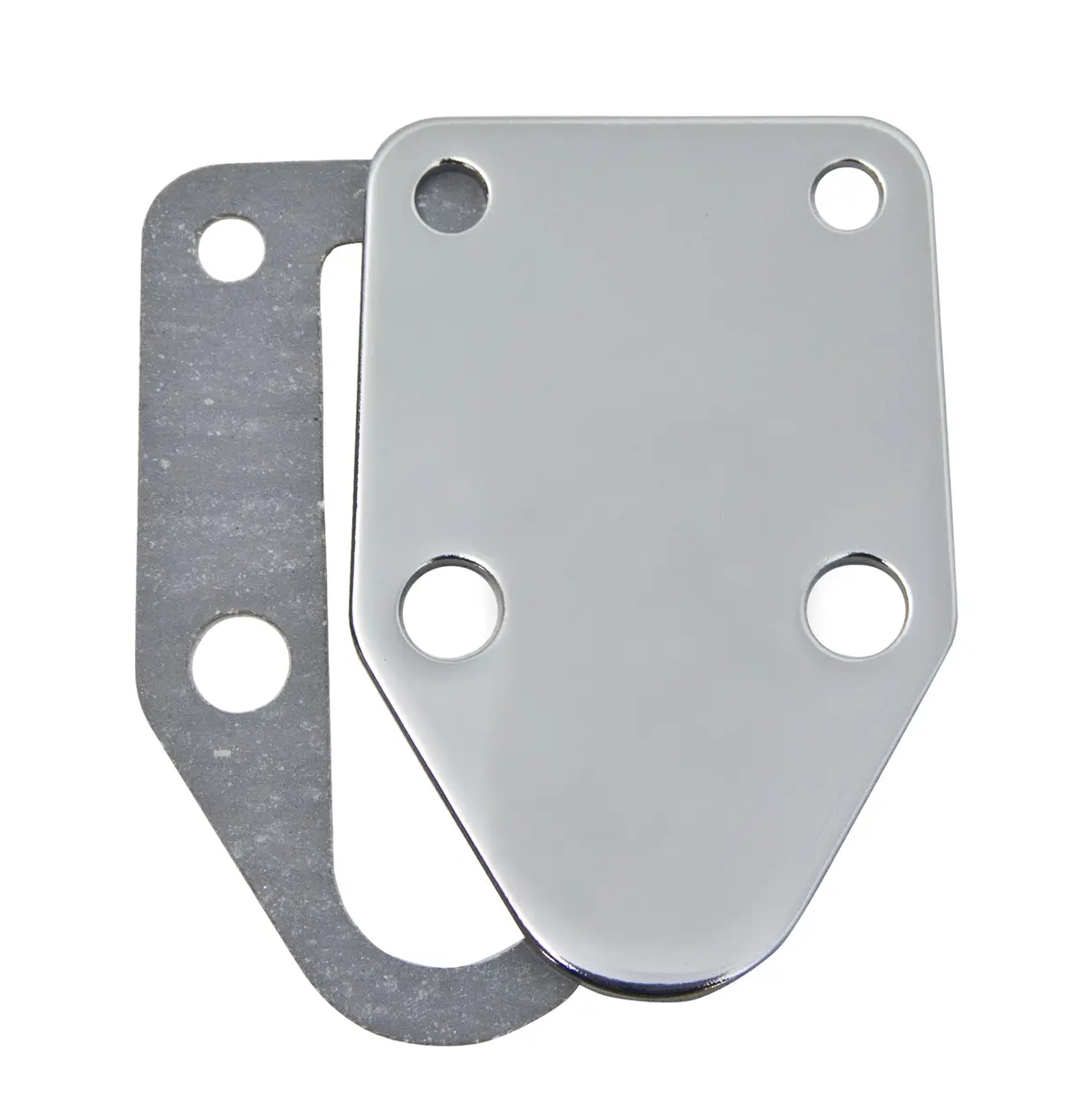 Steel Chevy Sb Fuel Pump Block Off Plate - Chrome 1