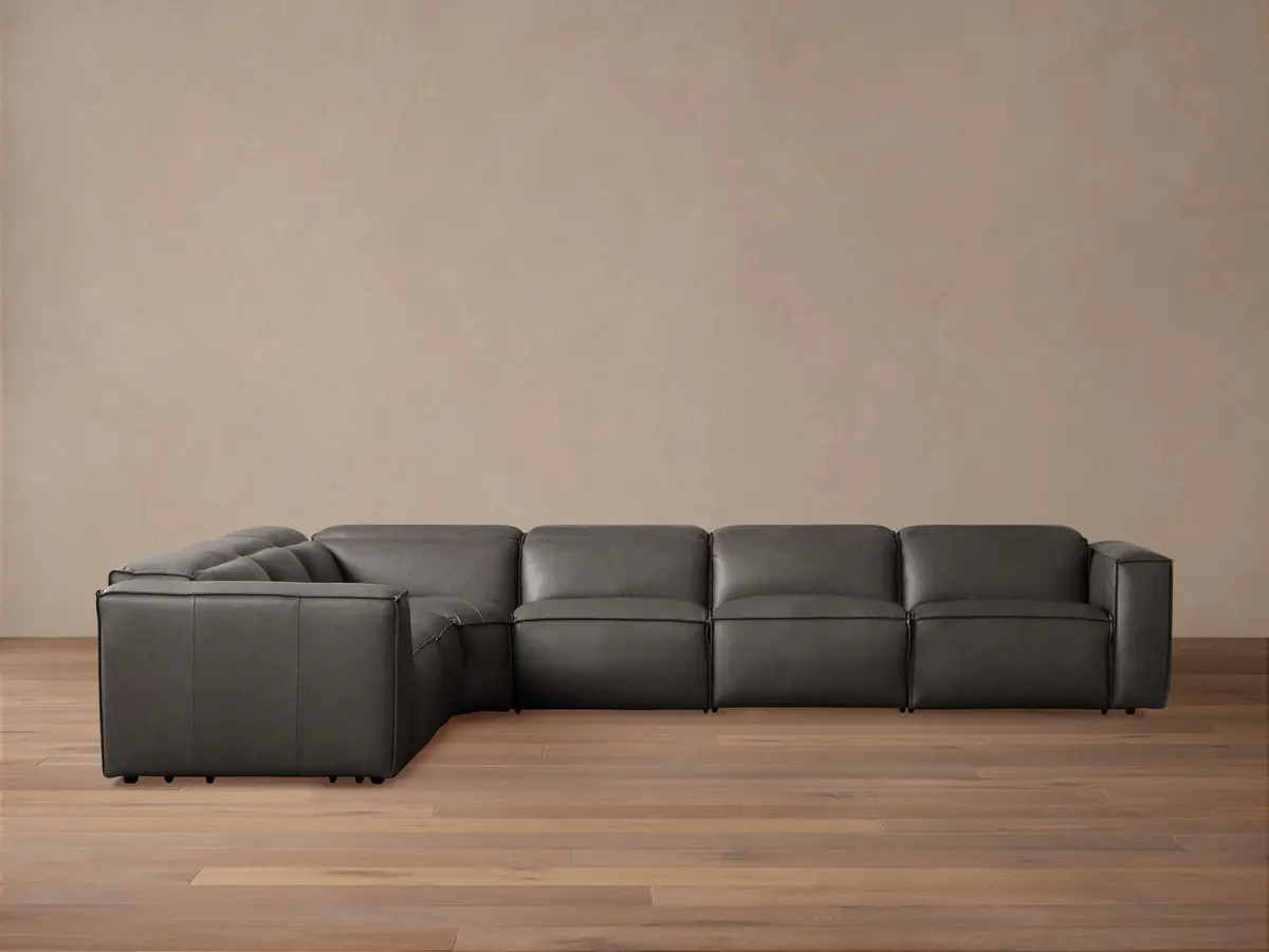 Coburn Leather Six Piece Motion Sectional 1