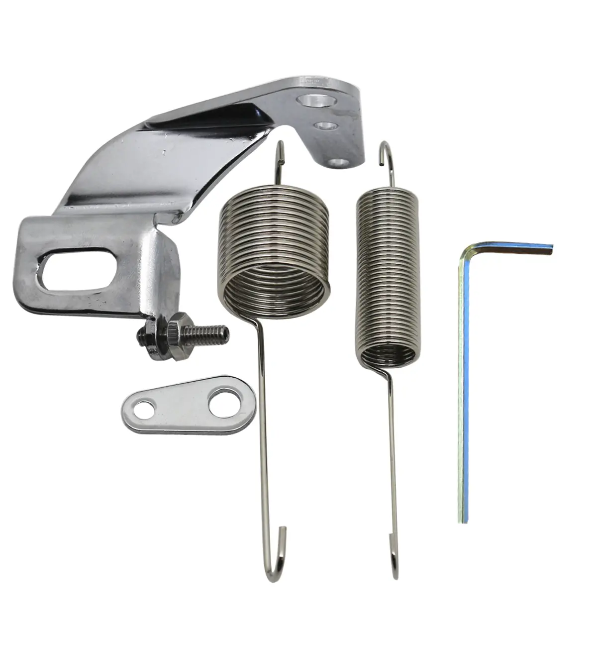 Stainless Steel Carburetor Throttle Cable Bracket Return Spring Kit -Chrome 1