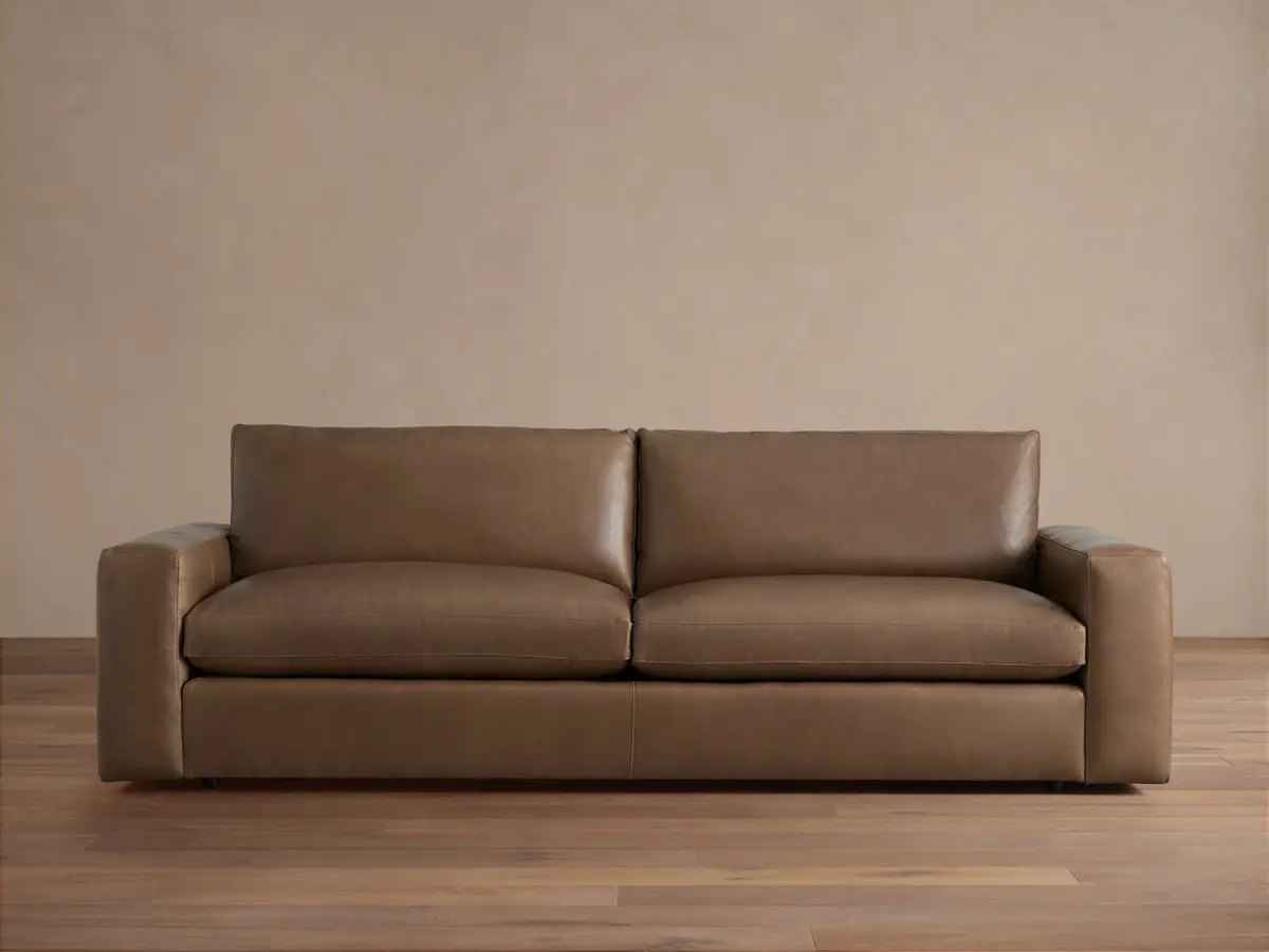 Kipton Wide Arm Leather Sofa 1