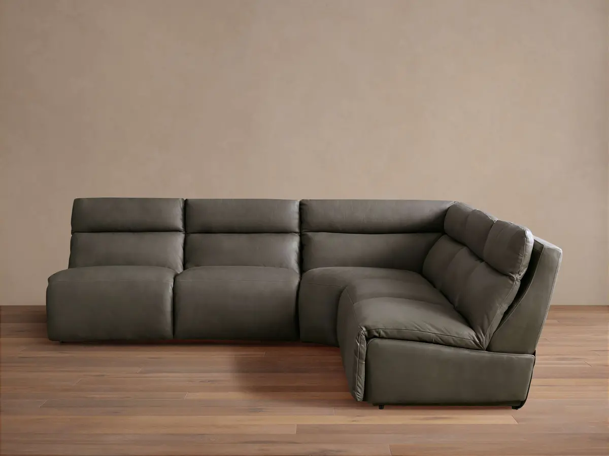 Rowland Tailored Leather Five-Piece Armless Motion Corner Sectional 1