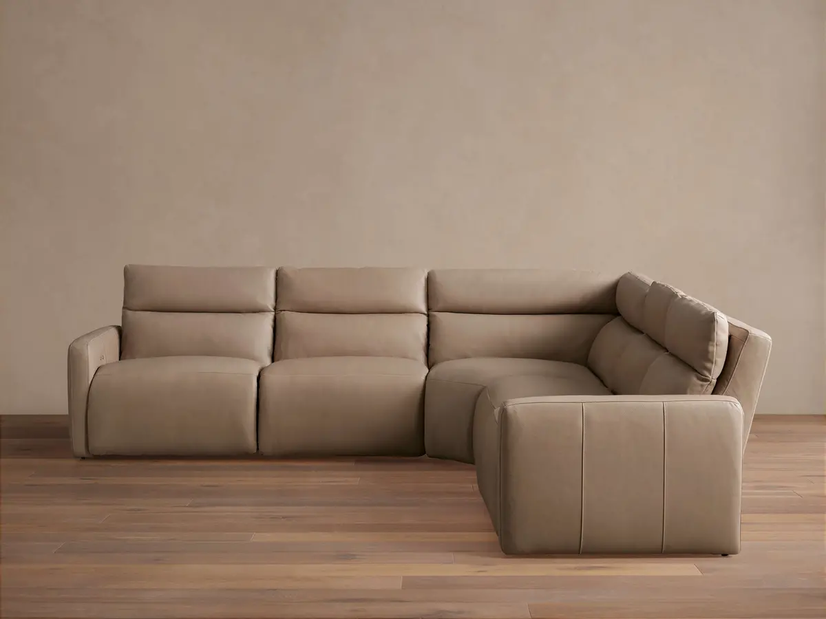 Rowland Tailored Leather Five-Piece Motion Corner Sectional 1