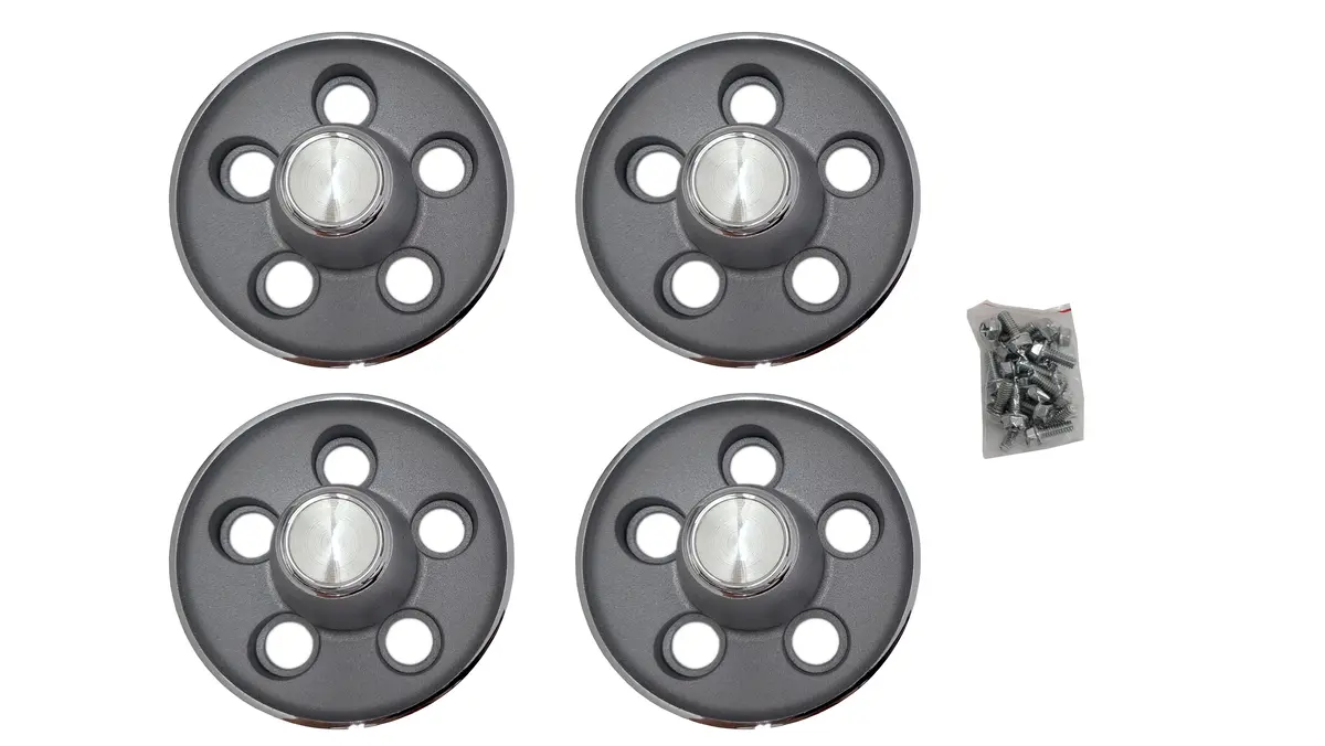 244-70 Mopar 1970 B,E-Body Light Argent Silver Rally Wheel Center Caps 1