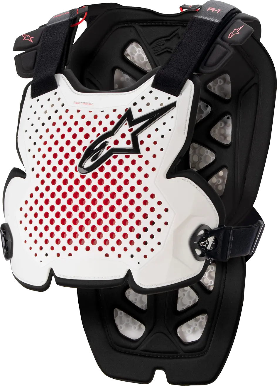 Alpinestars A-1 Pro Chest Protector – White/Black/Red, Size Xl/2Xl (Model 6700123213Xl2X) 1