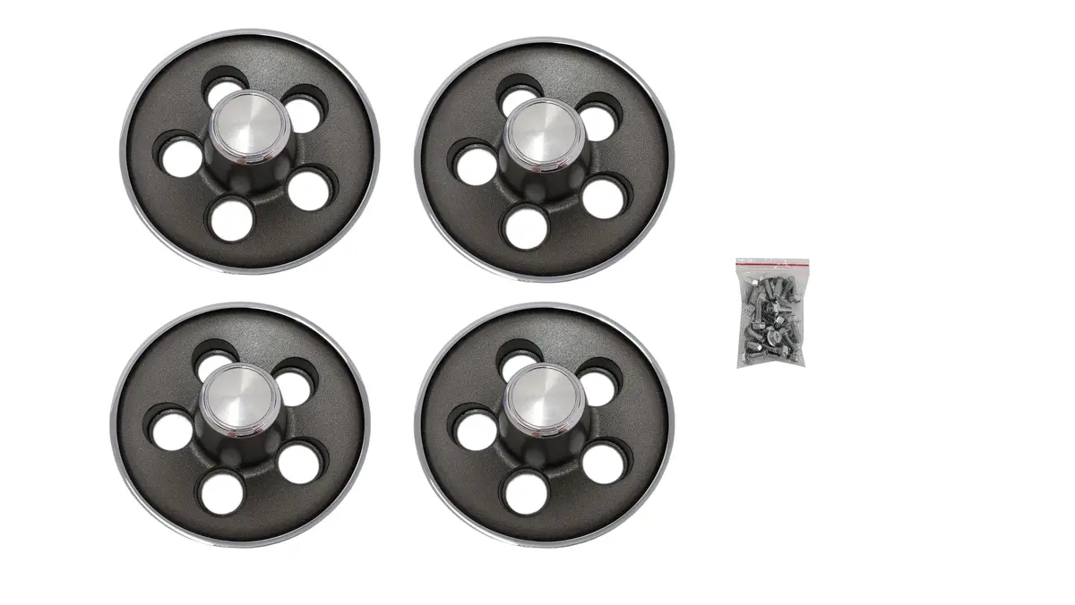 304-71 Mopar 1971 A-Body Dark Argent Silver Rally Wheel Caps 1