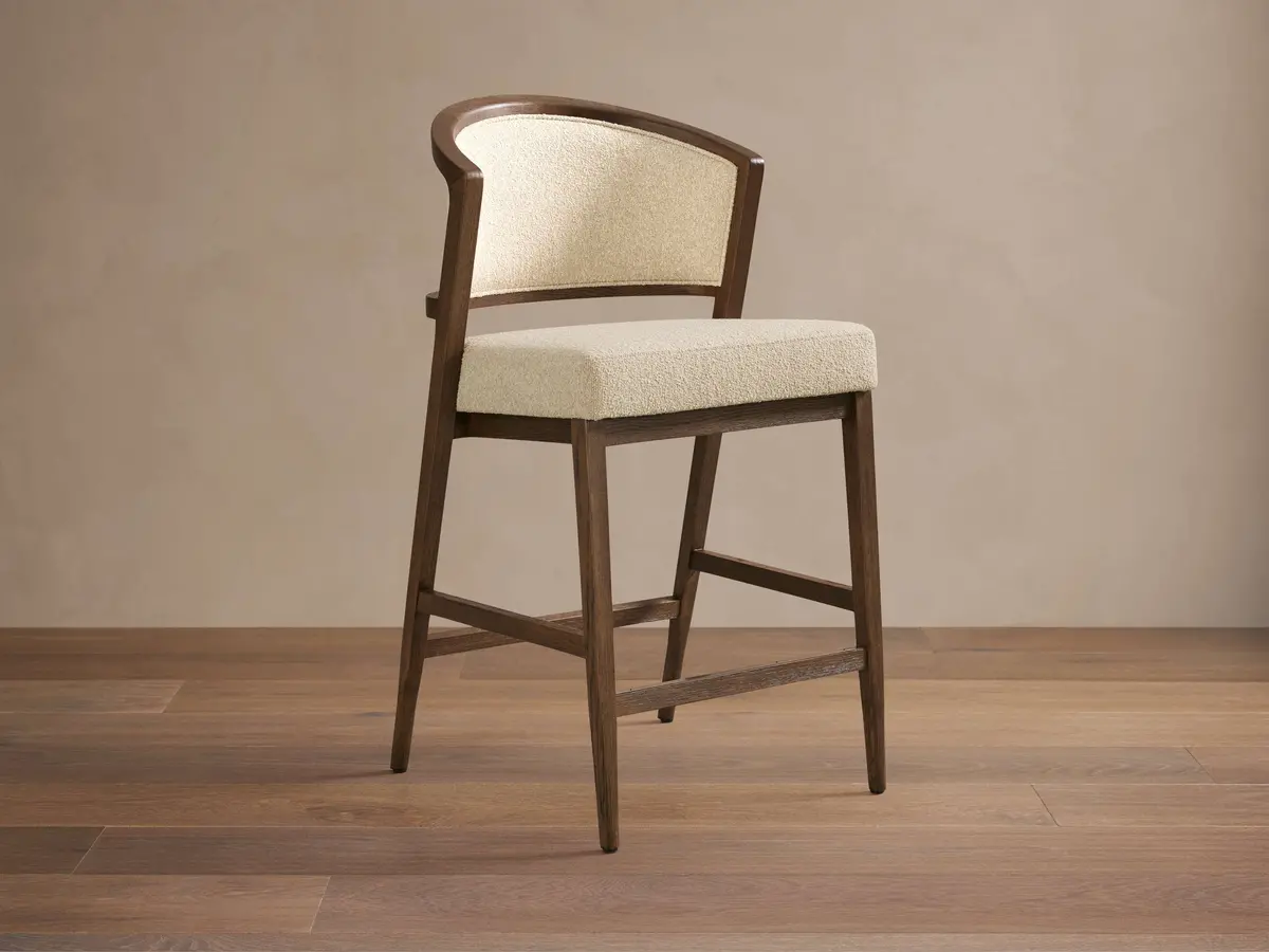 Aimee Upholstered Back Armless Counter Stool 1