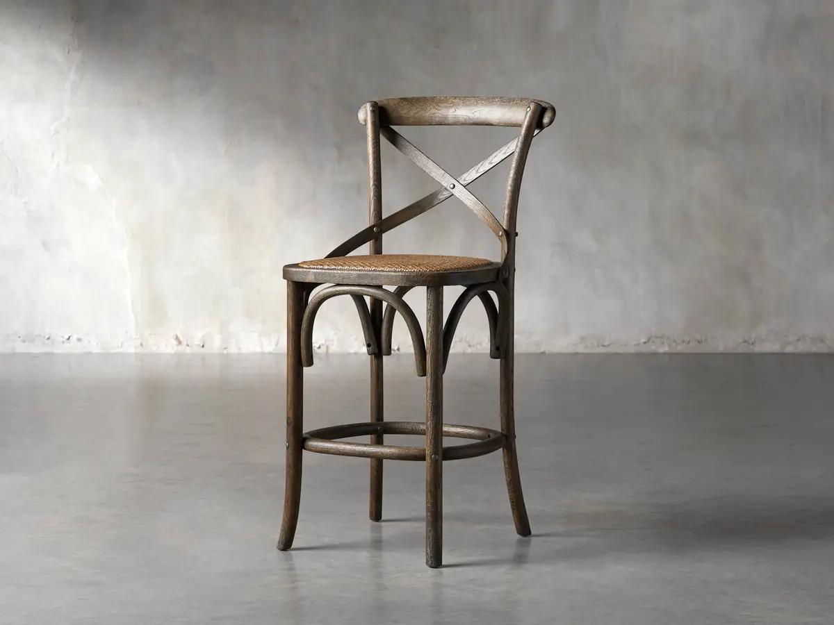 Cadence Stool With Rattan Seat 1