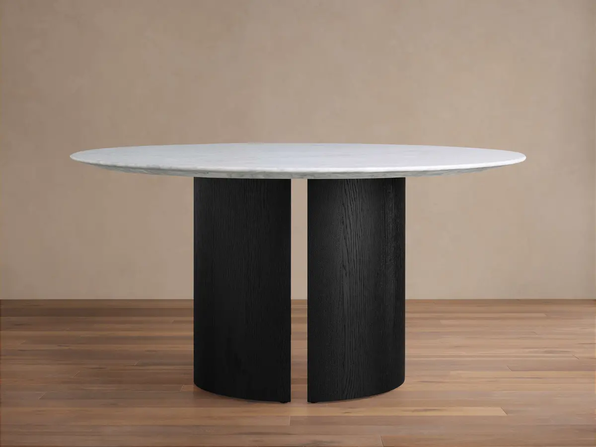 Saint Germain Round Stone Dining Table With Dauphine Base 1
