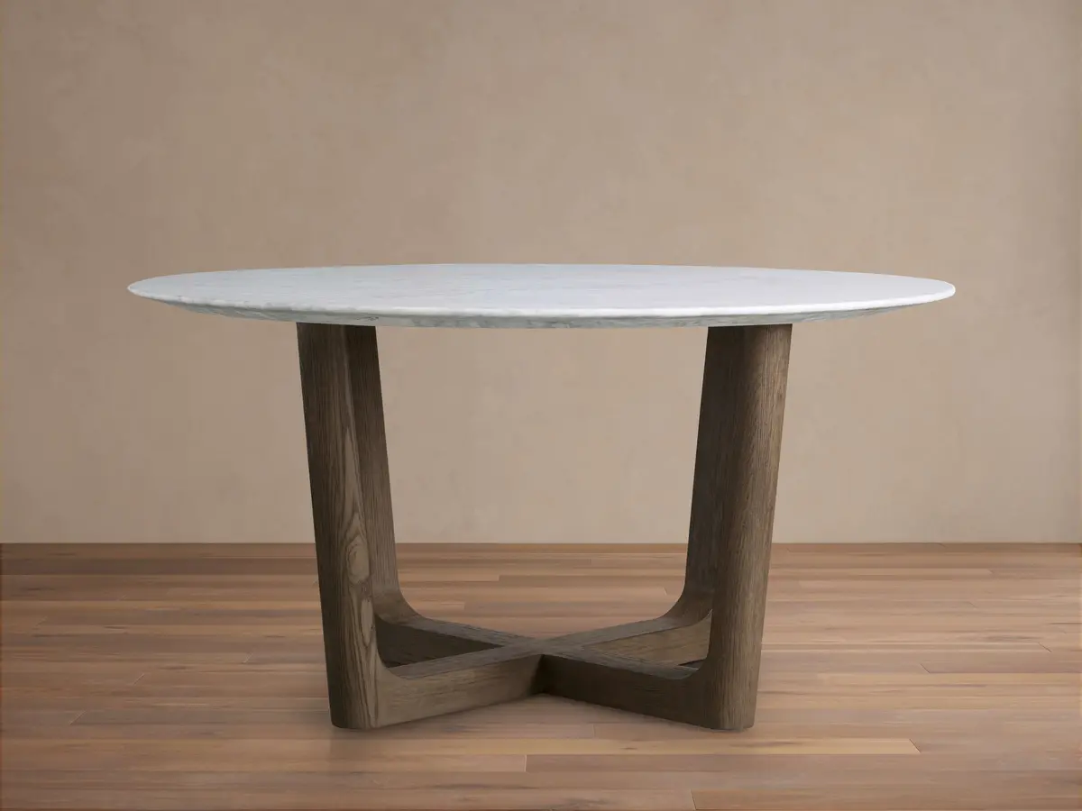 Saint Germain Round Stone Dining Table With Rennes Base 1