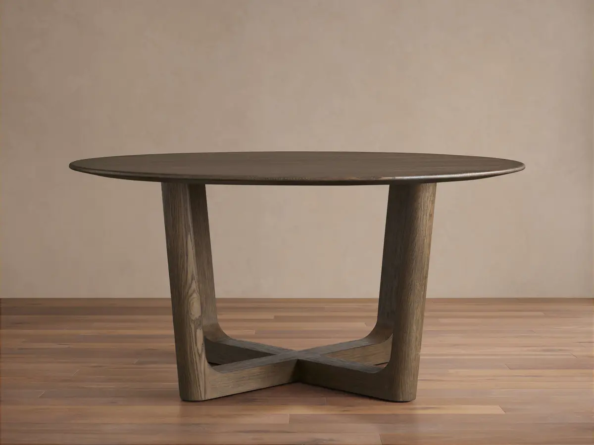 Saint Germain Round Wood Dining Table With Rennes Base 1