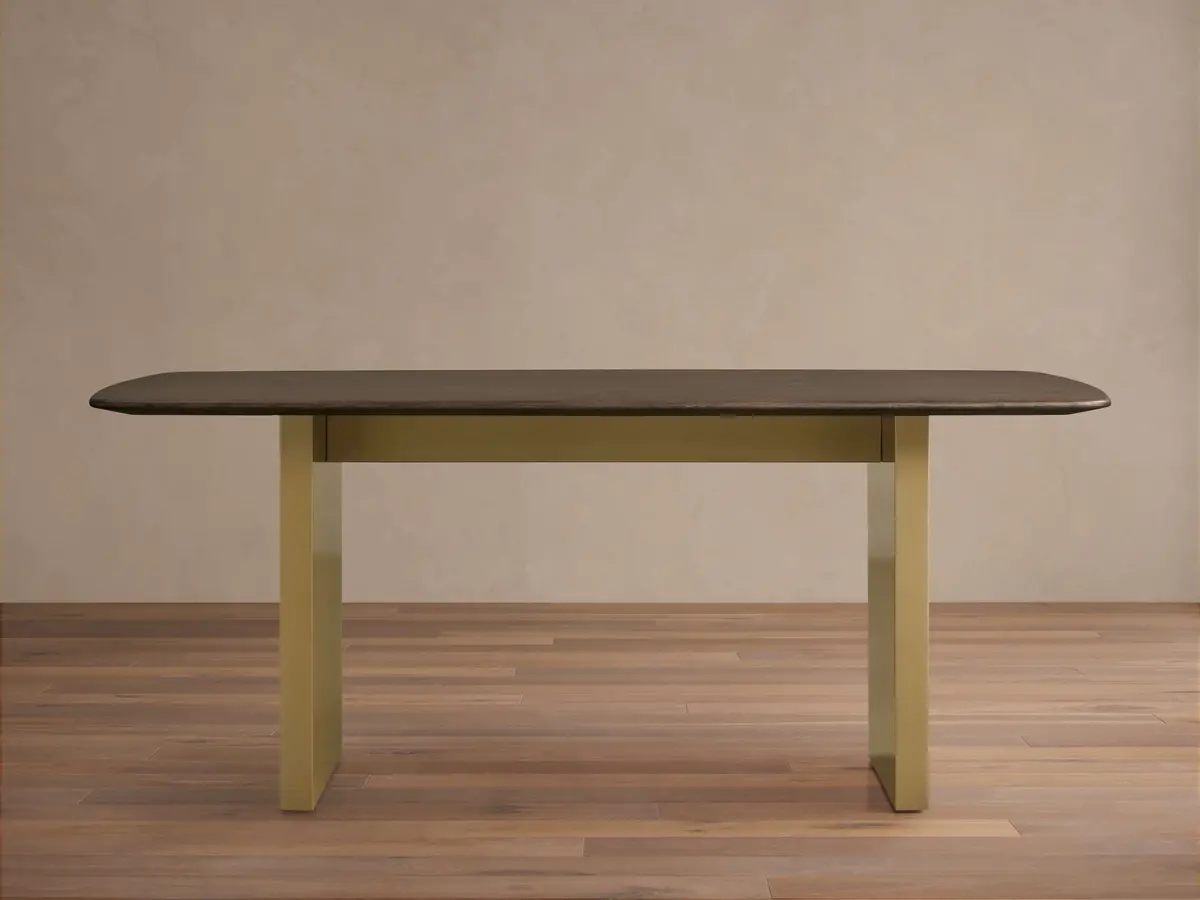 Saint Germain Wood Dining Table With Clement Base In Metal 1