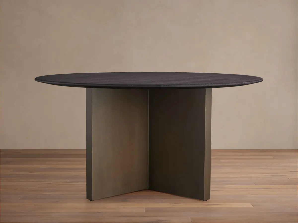 Saint Germain Round Wood Dining Table With Clement Base 1
