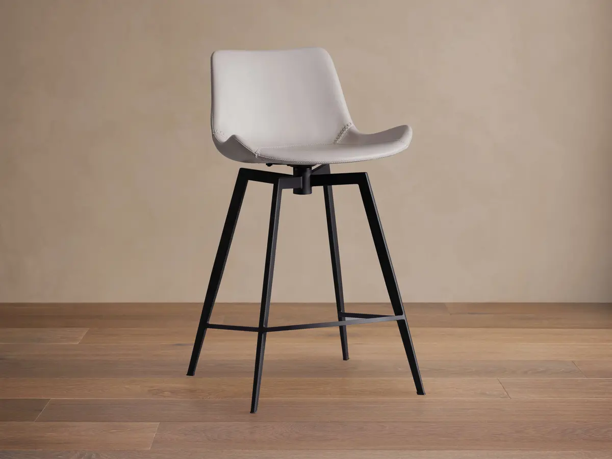 Gage Faux Leather Swivel Stool 1