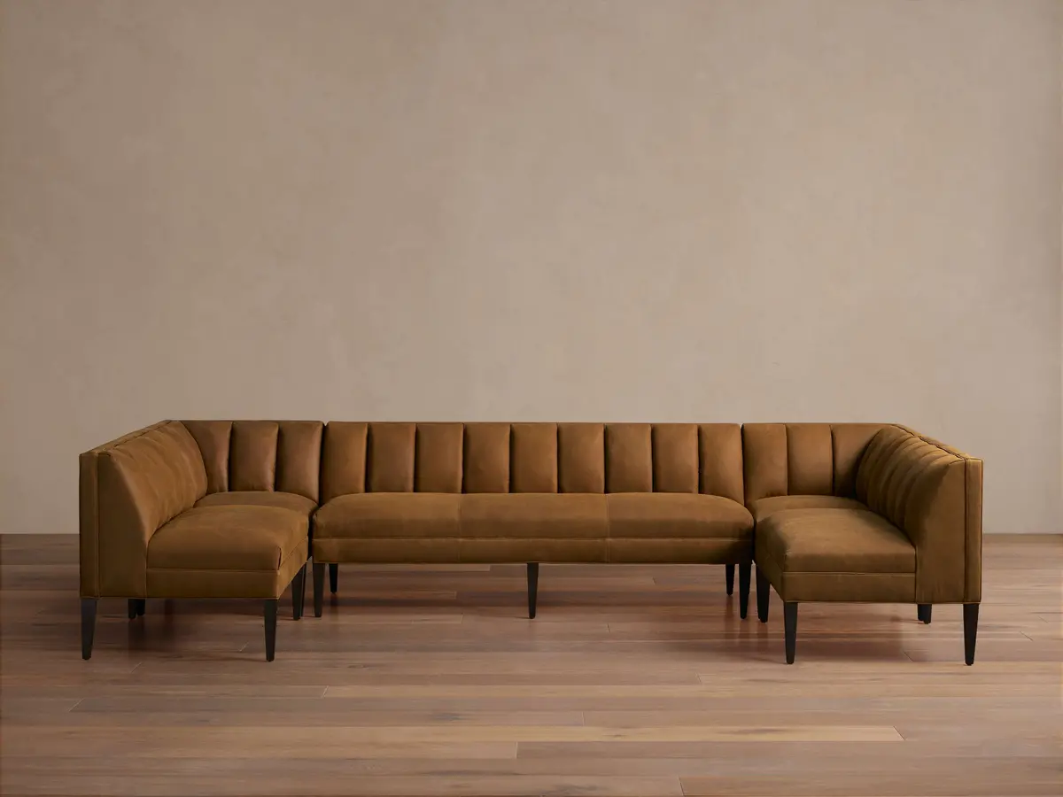Gates Leather U-Shaped Banquette 1