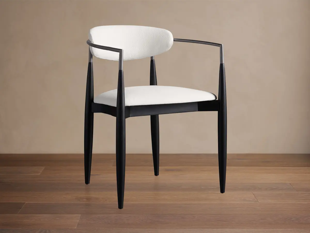 Jagger Dining Arm Chair In Black With Antique Pewter 1