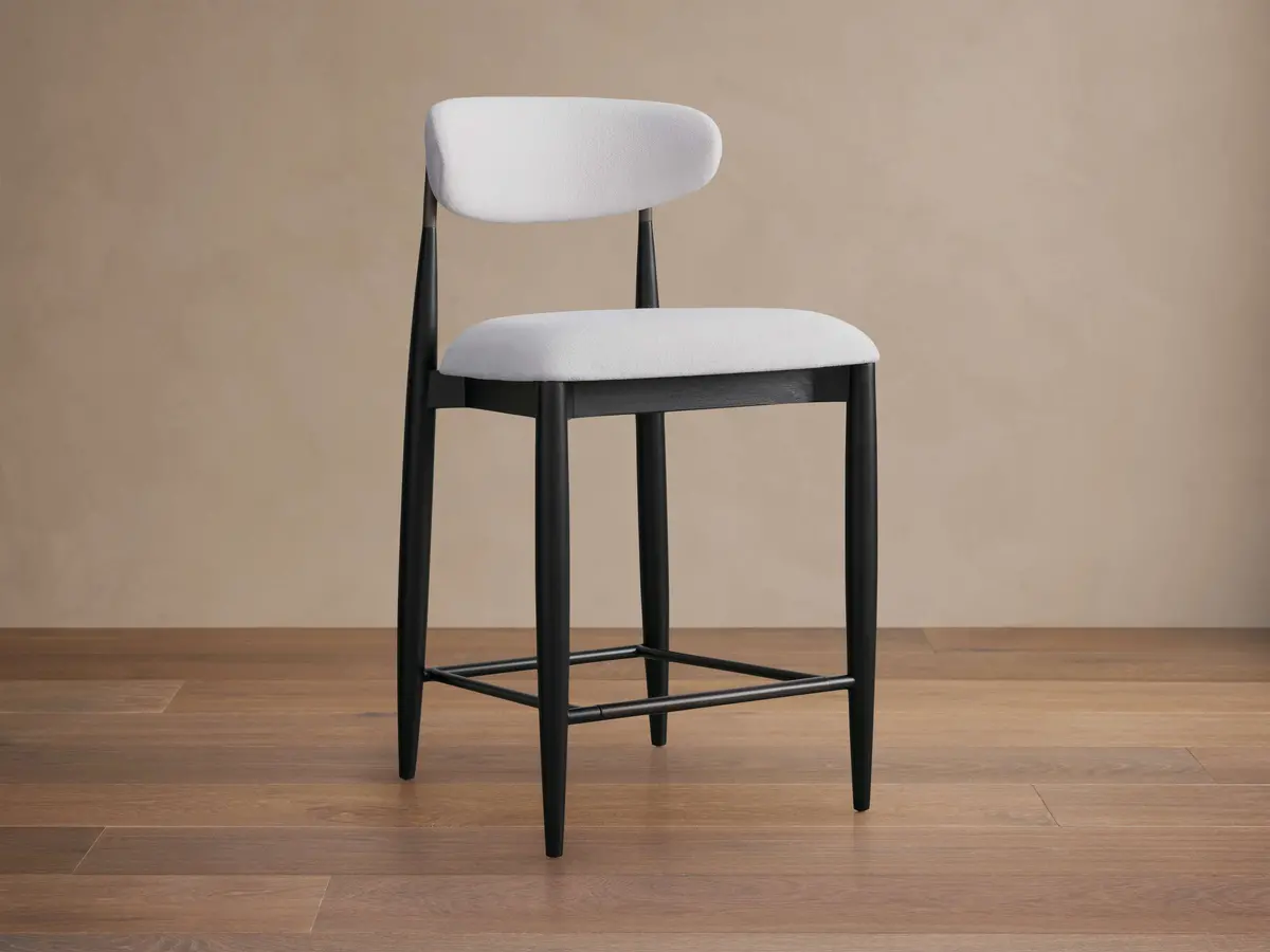 Jagger Armless Stool In Black With Antique Pewter 1