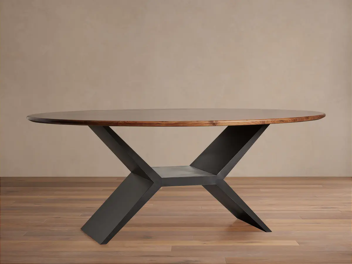 Jacob Oval Dining Table With Vertex Base 1