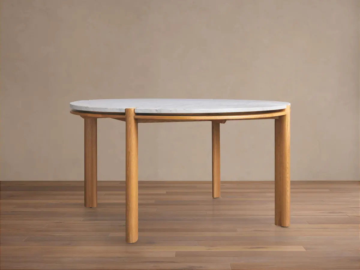 Pyet 60" Round Dining Table In Honey 1