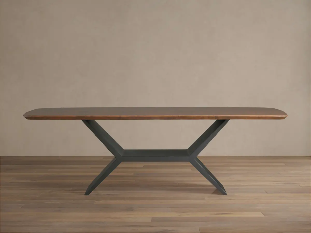 Terracotta Copper Dining Table With Vertex Base 1