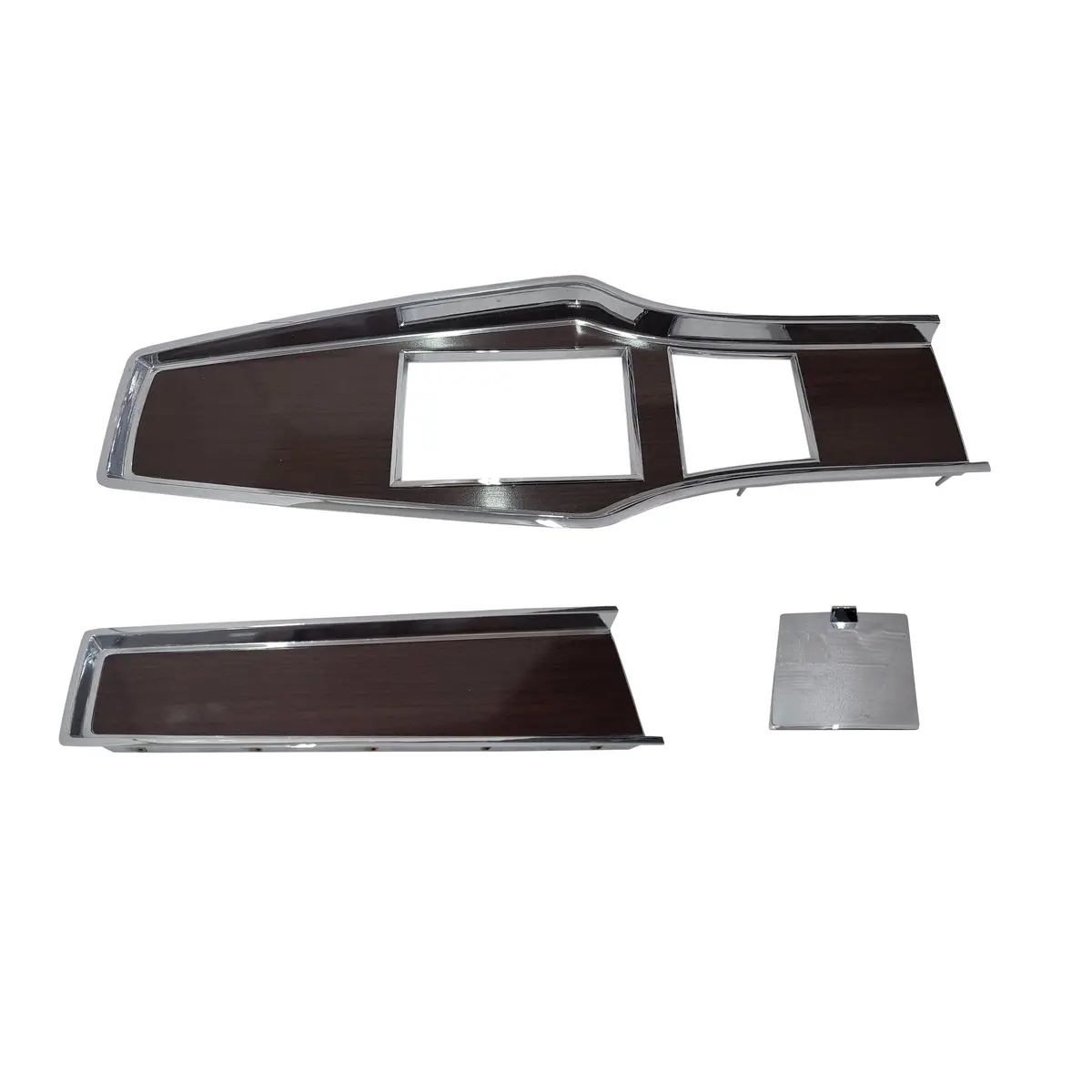 331-70Set Mopar 1969-71 A-Body Diecast Woodgrain 4 Speed Console Plate Kit 3