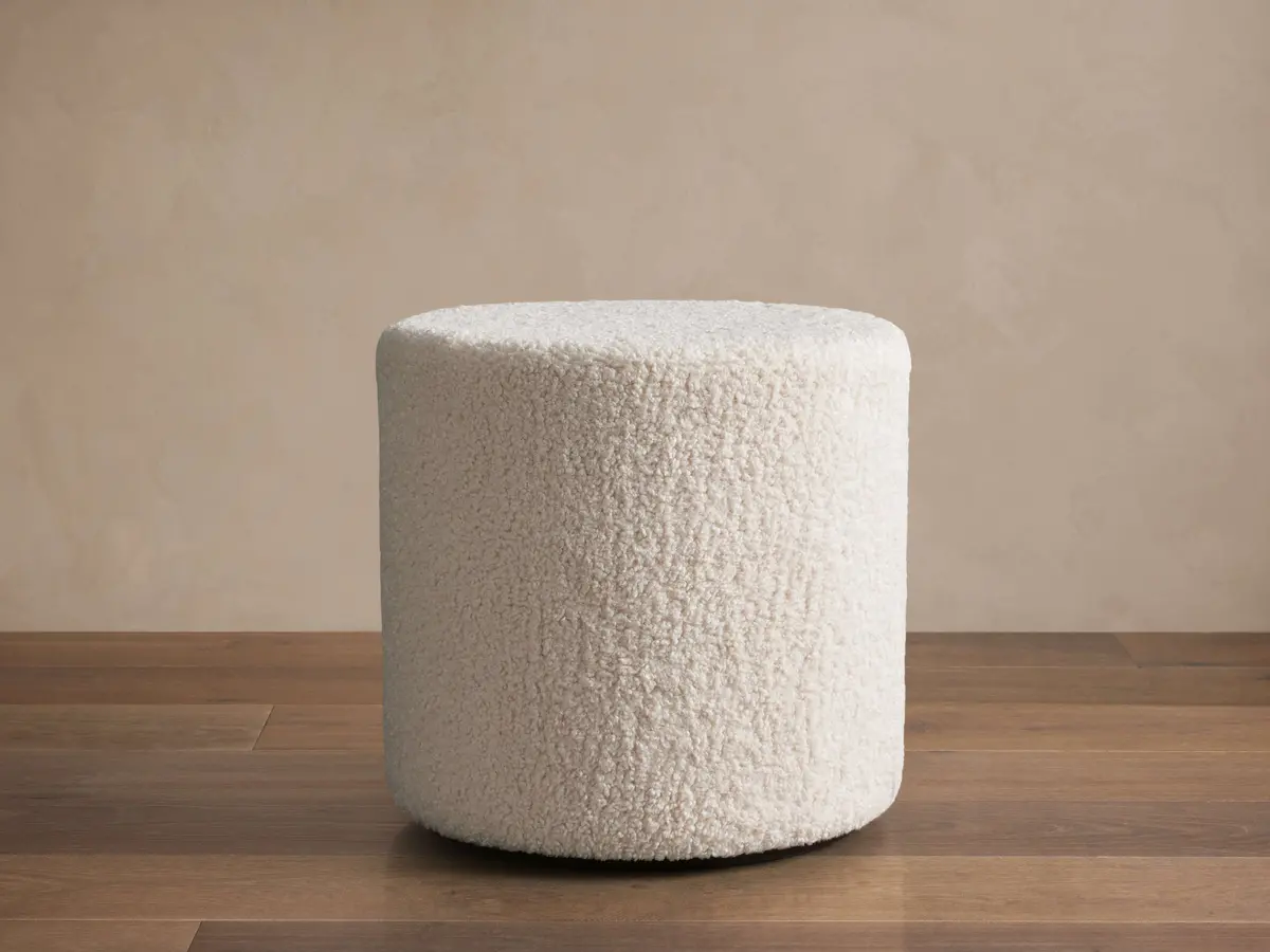 Faux Sherpa Pouf 1