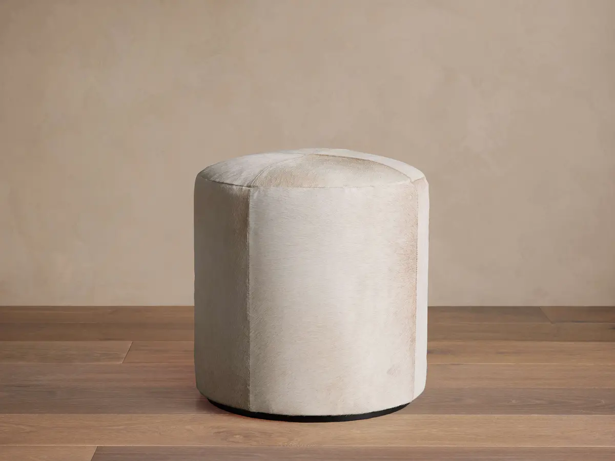Round Hide Pouf 1
