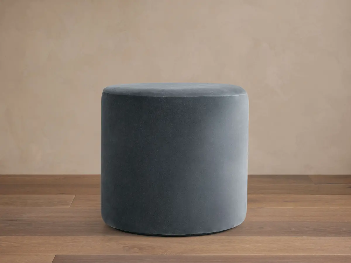 Velvet Round Pouf 1