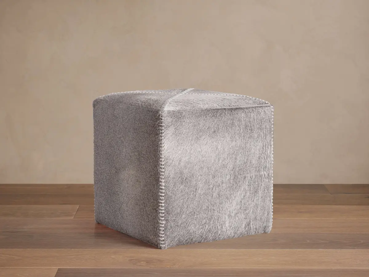 Hide Whipstitch Pouf 1