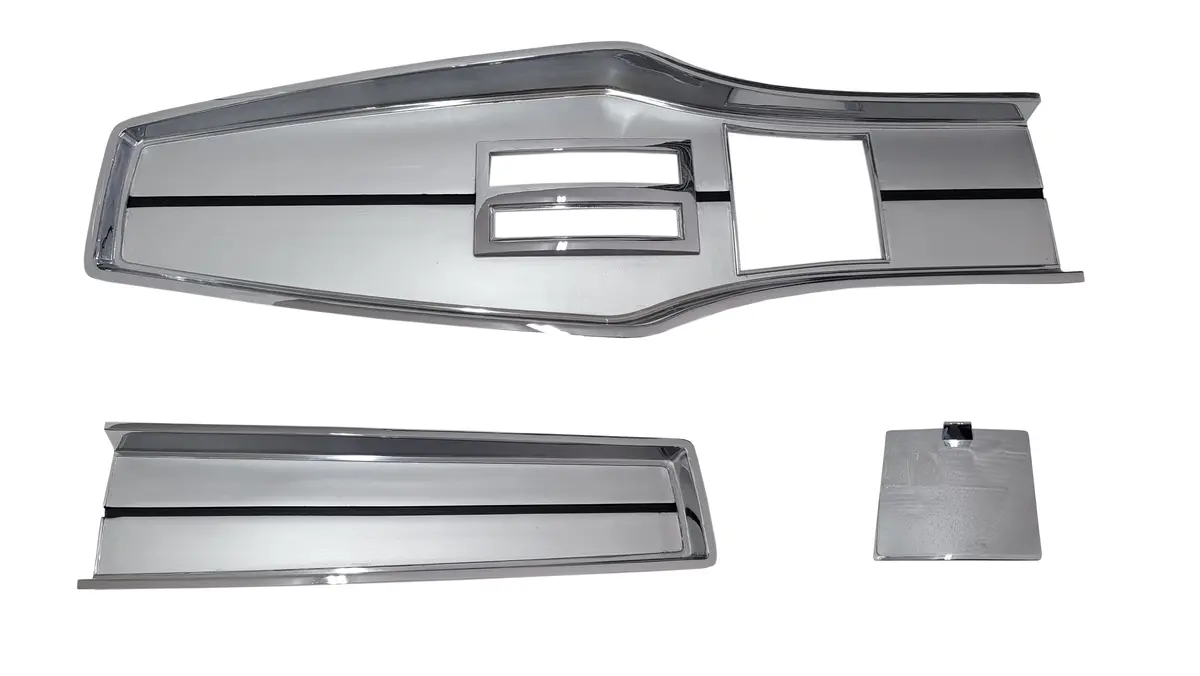 331A-6Set Mopar 1967-68 A-Body Chrome Automatic Console Plate Kit 1