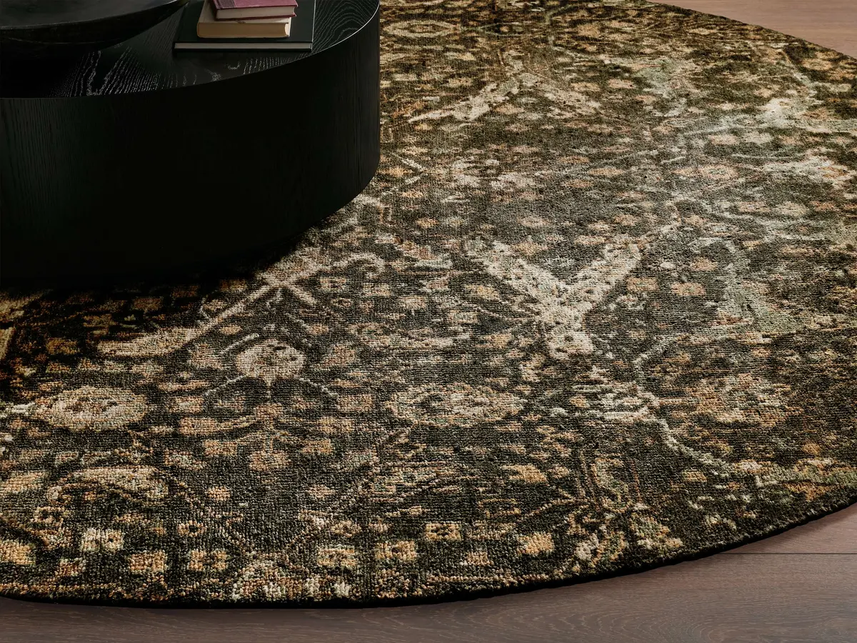 Faymount Hand-Knotted Round Rug 1