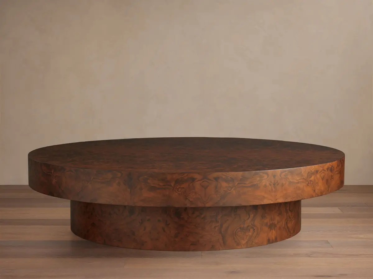 Cinzia Burl Round Coffee Table 1