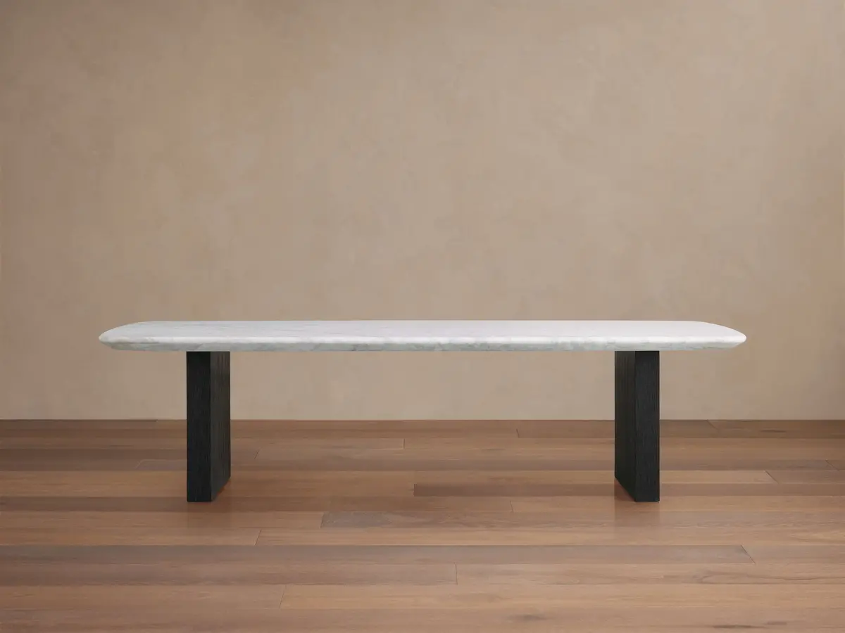 Saint Germain Stone Top Coffee Table With Wood Clement Base 1