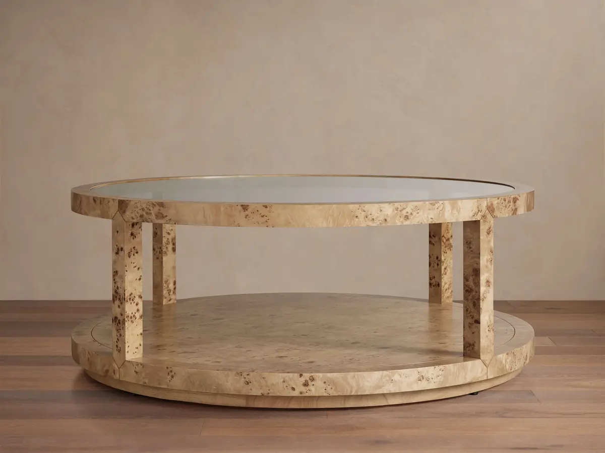 Corey Round Coffee Table In Loura 1